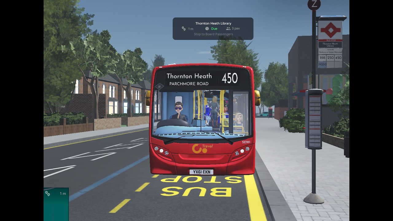 Roblox Croydon: London Bus Simulator route 450 to Thornton Heath, Parchmore Road, Enviro 200