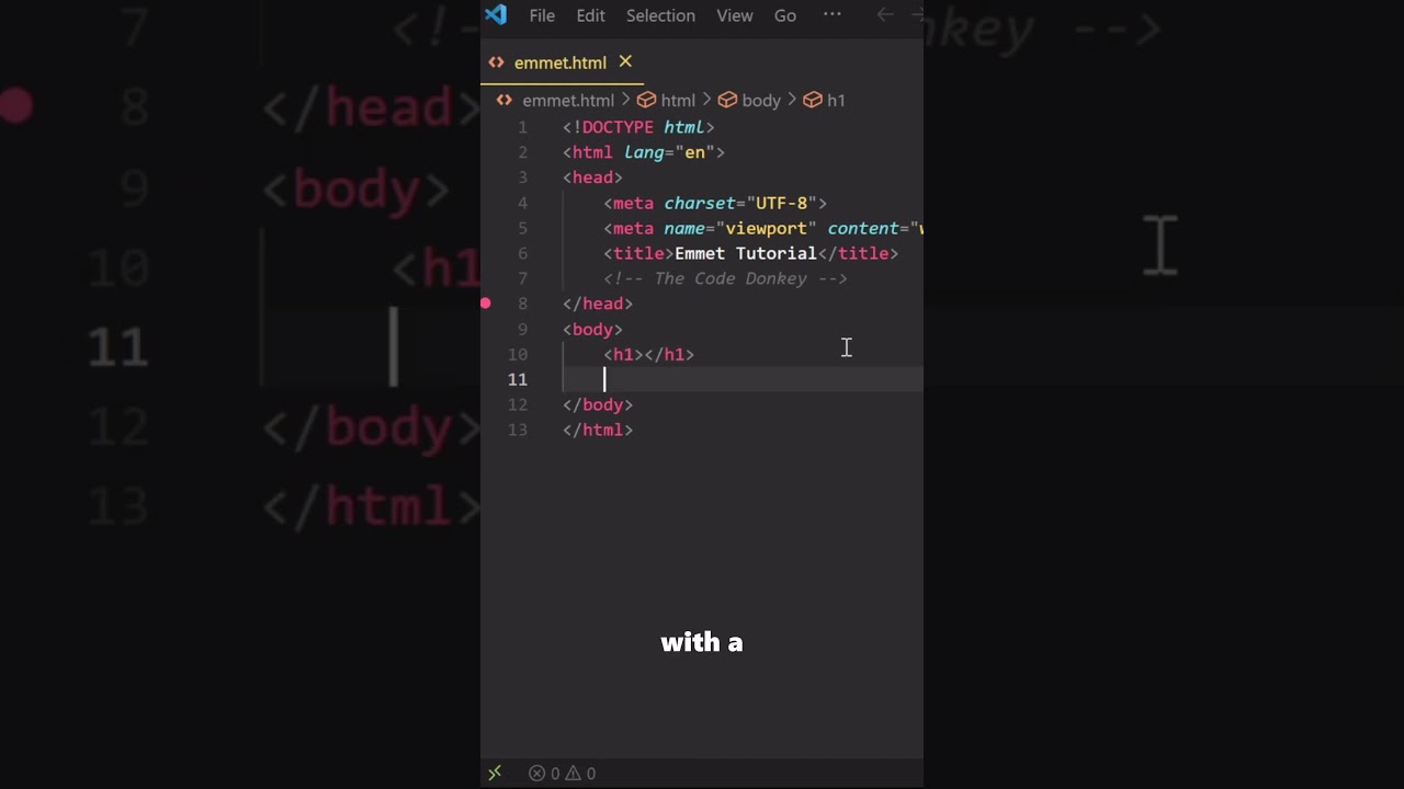 How to use Emmet in HTML in Visual Studio Code
