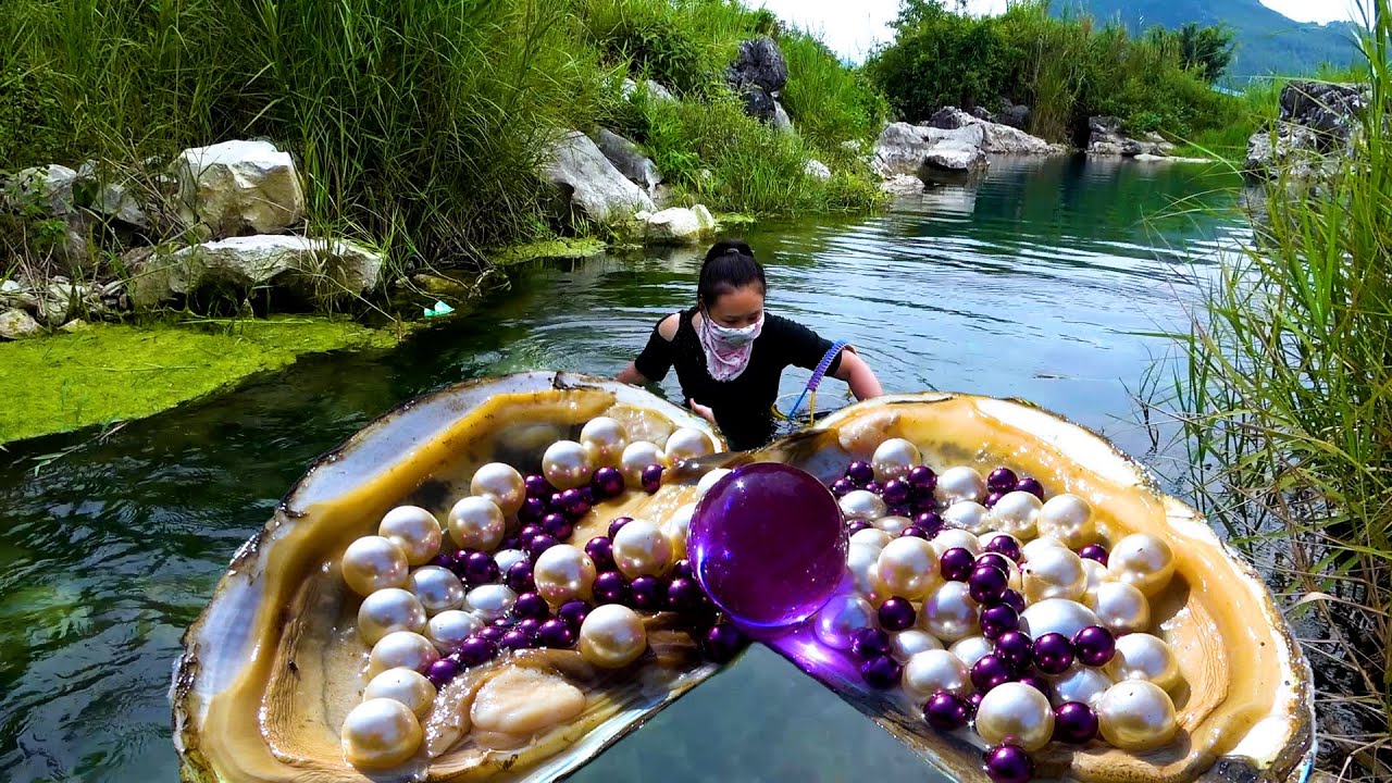 😱🎁Someone told me that there are countless charming and beautiful pearls in the terrifying deep pool