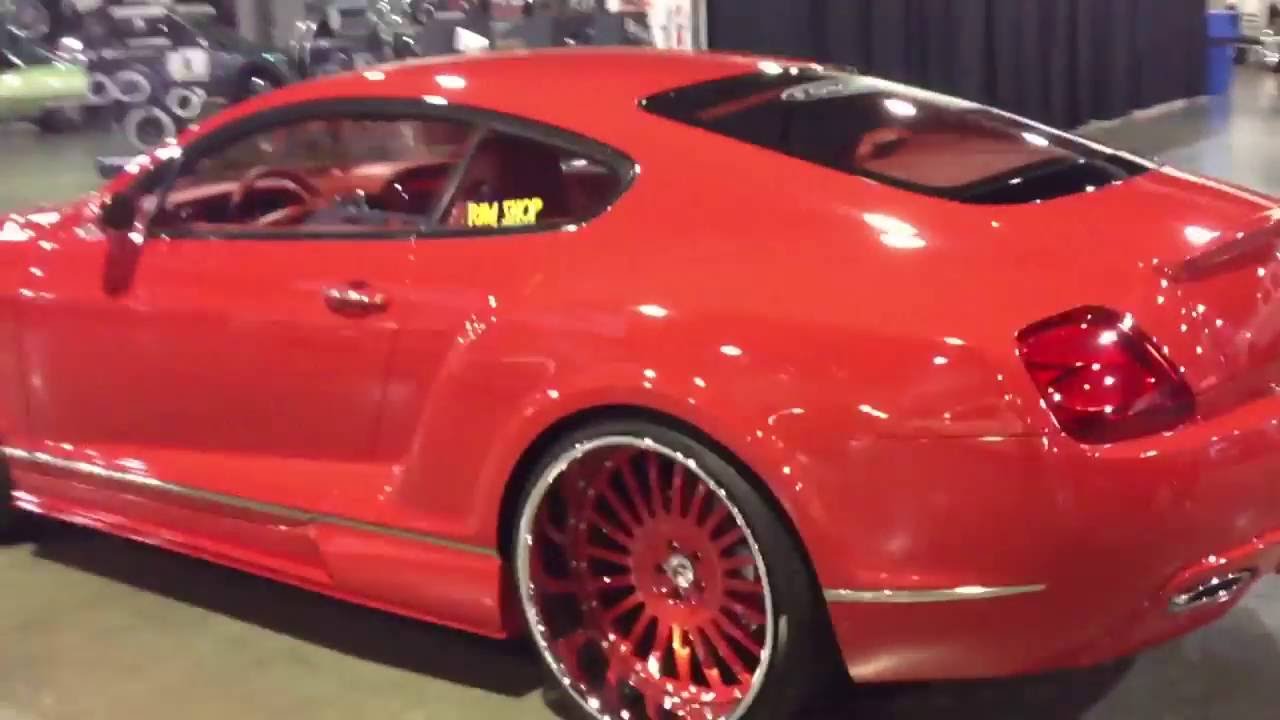 Bentley Gt widebody blood red dub show Charlotte nc