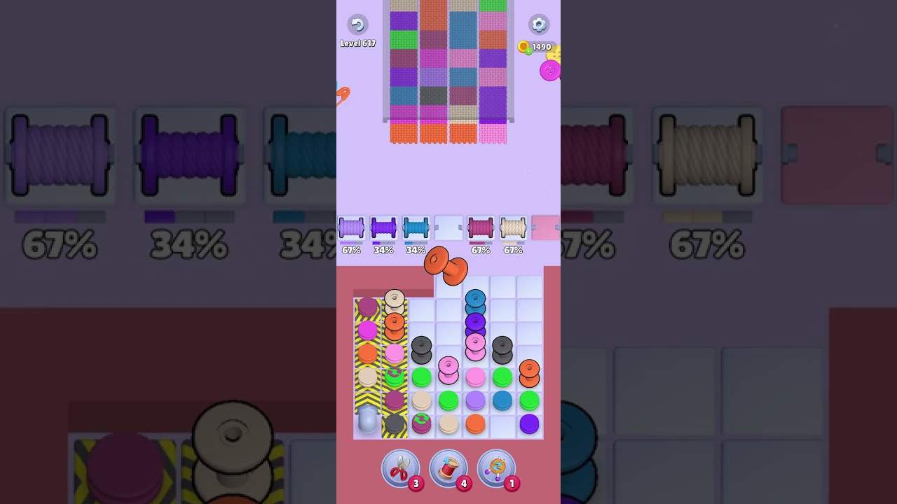 Knit Out Level 617 Solution #knitoutpuzzlegame #knitout #knitoutlevel #knitoutgame #level617