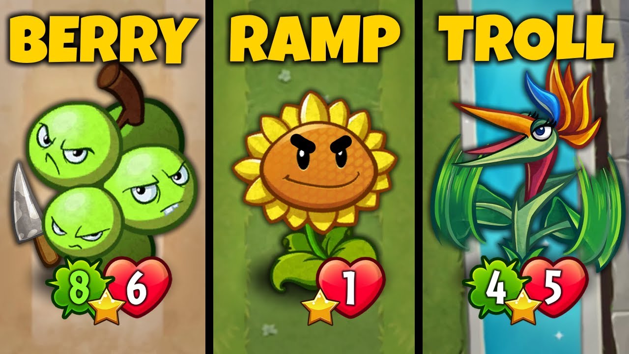 Evil Berries, Ramp and Flower Troll - PvZ Heroes Compilation