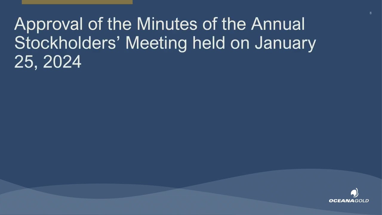 OceanaGold Philippines, Inc  Annual Meeting Recording Full