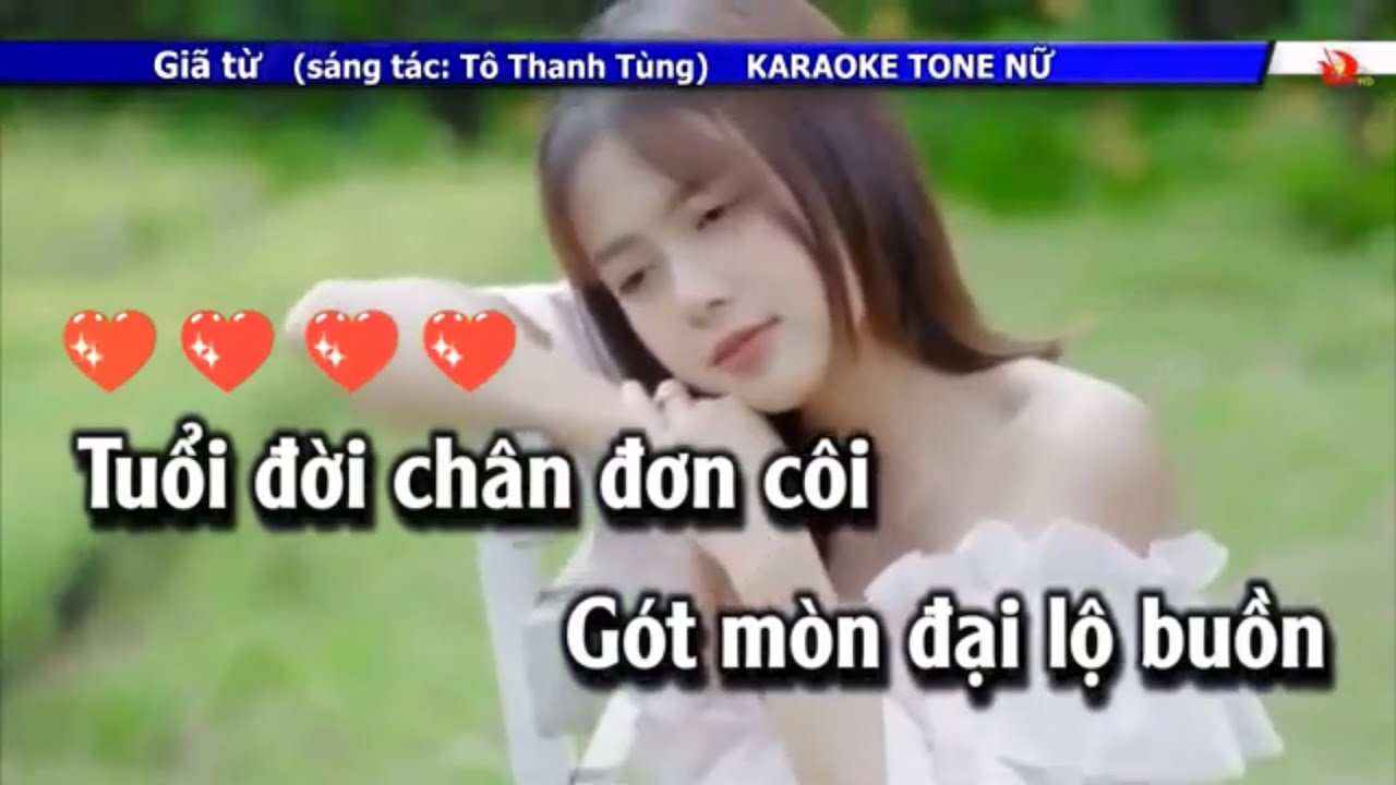 Karaoke giã từ tone nữ best chuẩn lời nữ dễ hát hay 🎤🎤🎤