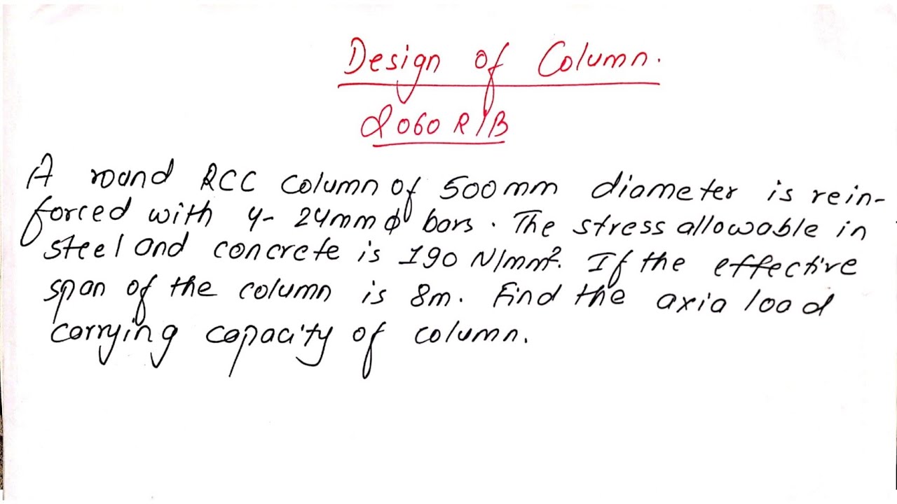Design of Column | Lecture:2 | Structural Design and Drawing | 5th Sem | Prashant YT |