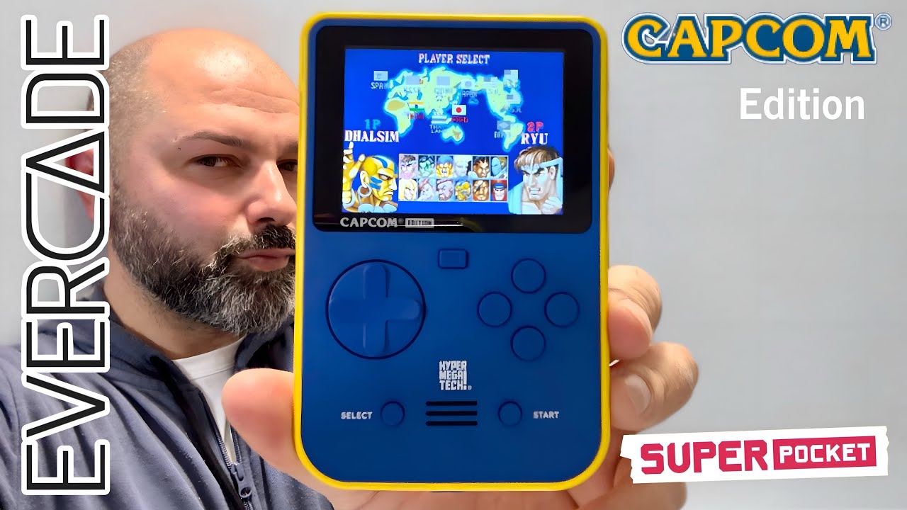 Blaze Evercade Super Pocket Capcom Edition - Portable Retro Console Arcade ( 12 Pre-Loaded Games )