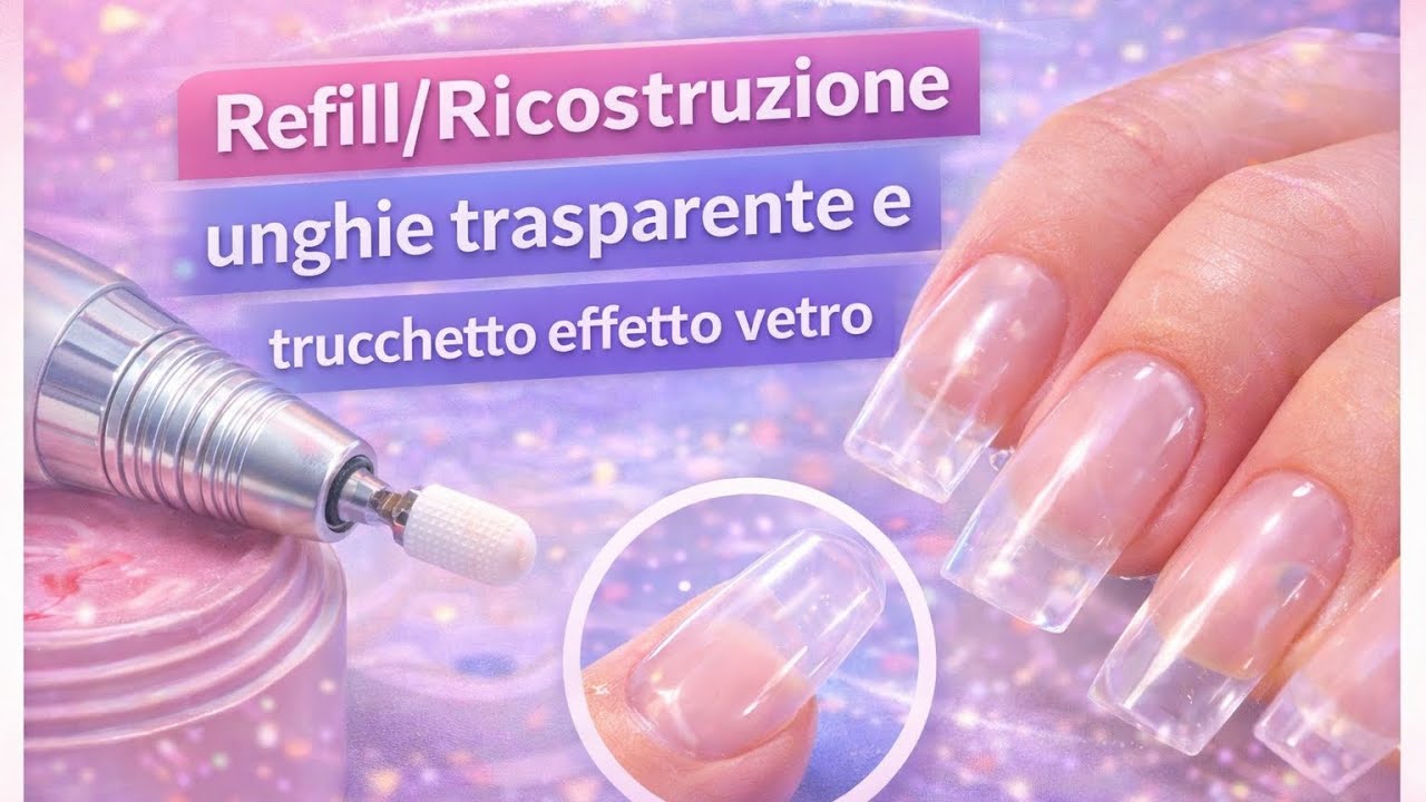 Refill/Ricostruzione unghie trasparente e trucchetto effetto vetro || Madda.fashion