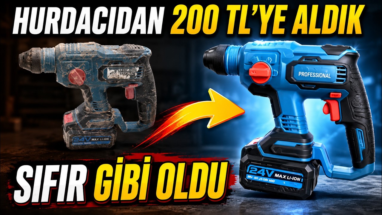 Hurdacıdan 200 ₺ aldığımız Matkabı Yeniliyoruz - Erbauer ERH18-Lİ  Cordless hammer Drill Restoration