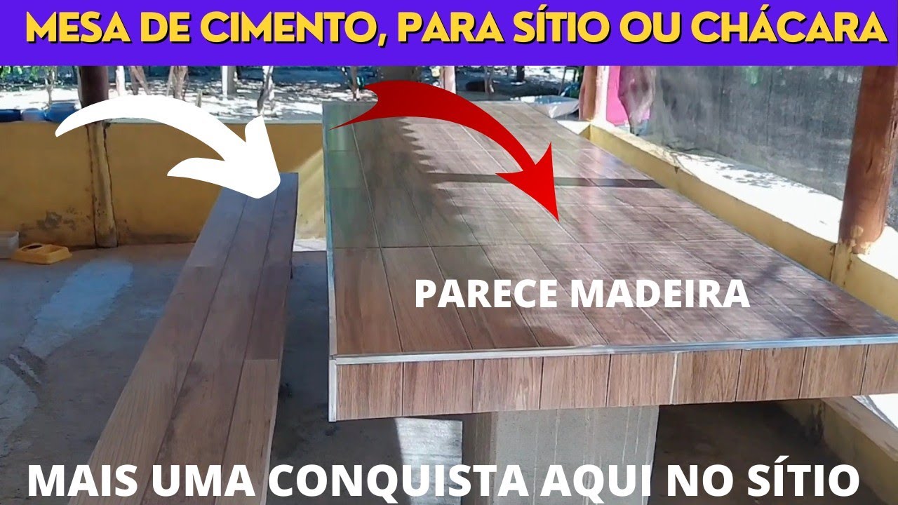 MESA DE CIMENTO PARA SÍTIO OU CHÁCARA. GASTANDO POUCO DINHEIRO. 
