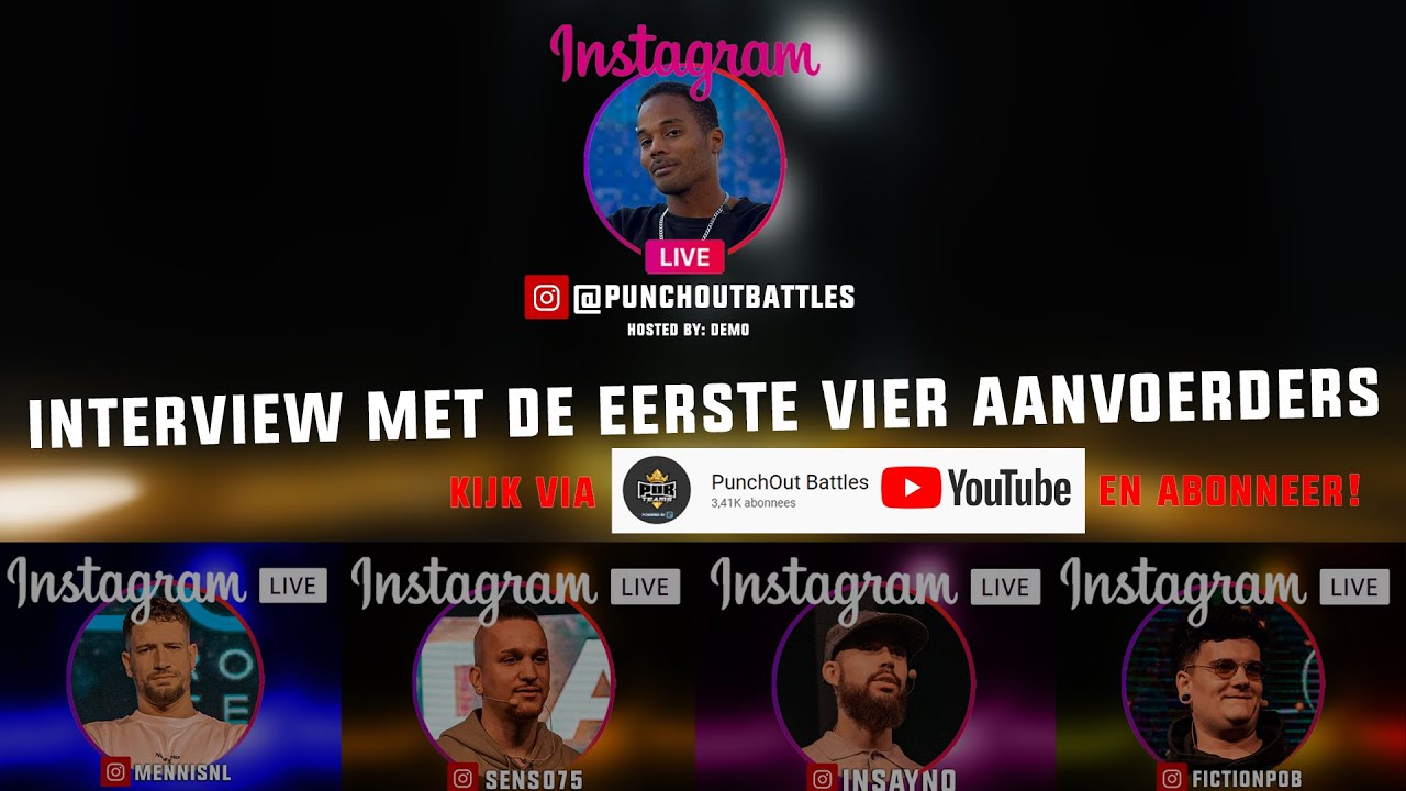 Mennis, Sensei, Insayno, Fiction en veel bekenden met Demo in Instagram Live