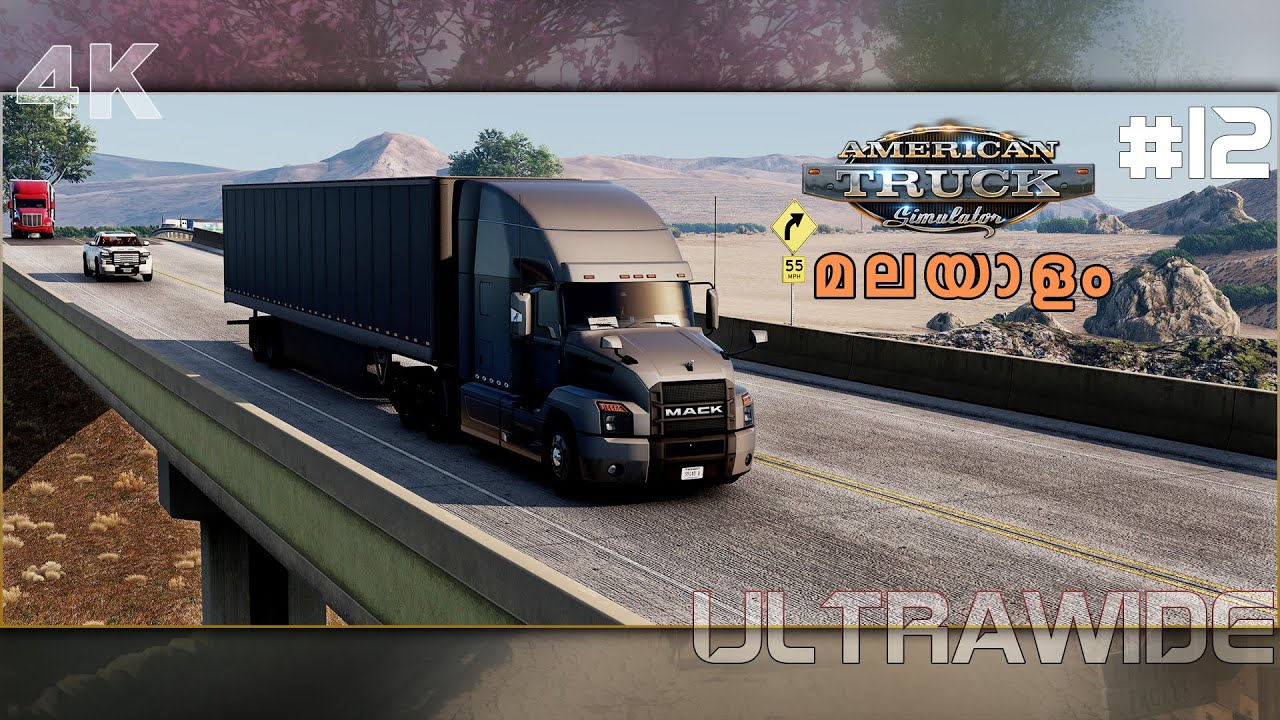 American Truck Simulator┃No Hud Realistic Steering wheel Gameplay┃Ultrawide┃Malayalam -13