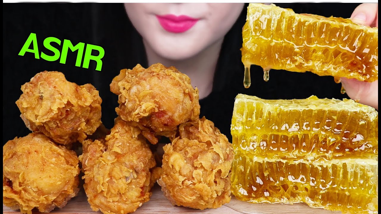 ASMR HONEYCOMB + FRIED CHICKEN 후라이드 치킨 + 벌집꿀 먹방 (EATING SOUNDS) NO TALKING MUKBANG