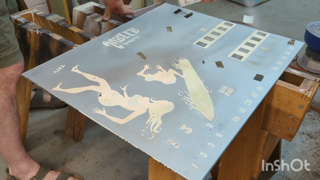 Applying Triple Thick to preserve a Surfer Pinball Backglass