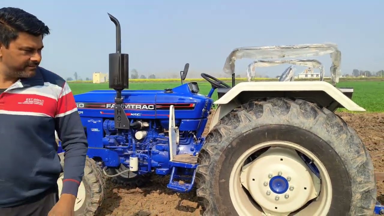 FARMTRAC 60 powermax 55HP PULL Harrow 10/10 performance 🚜#zimidar #farmtrac #kisan #haryana #farming