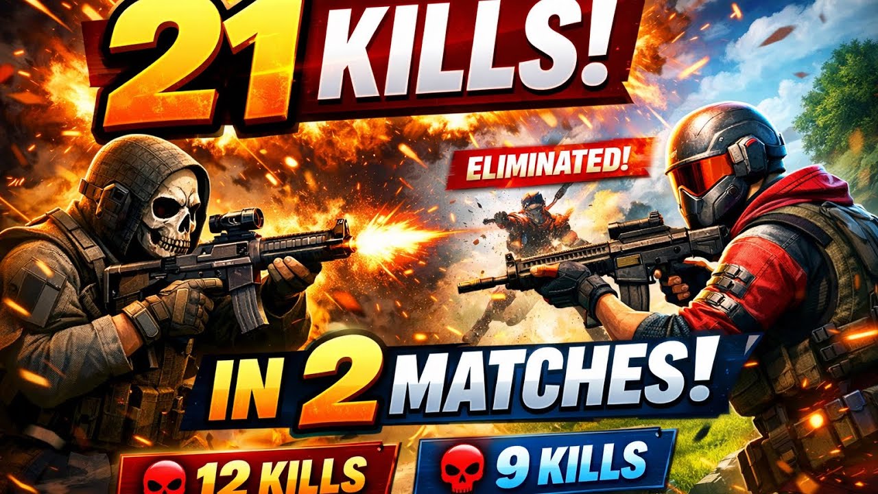 21 kills in 2 matches alladin map pubg mobile