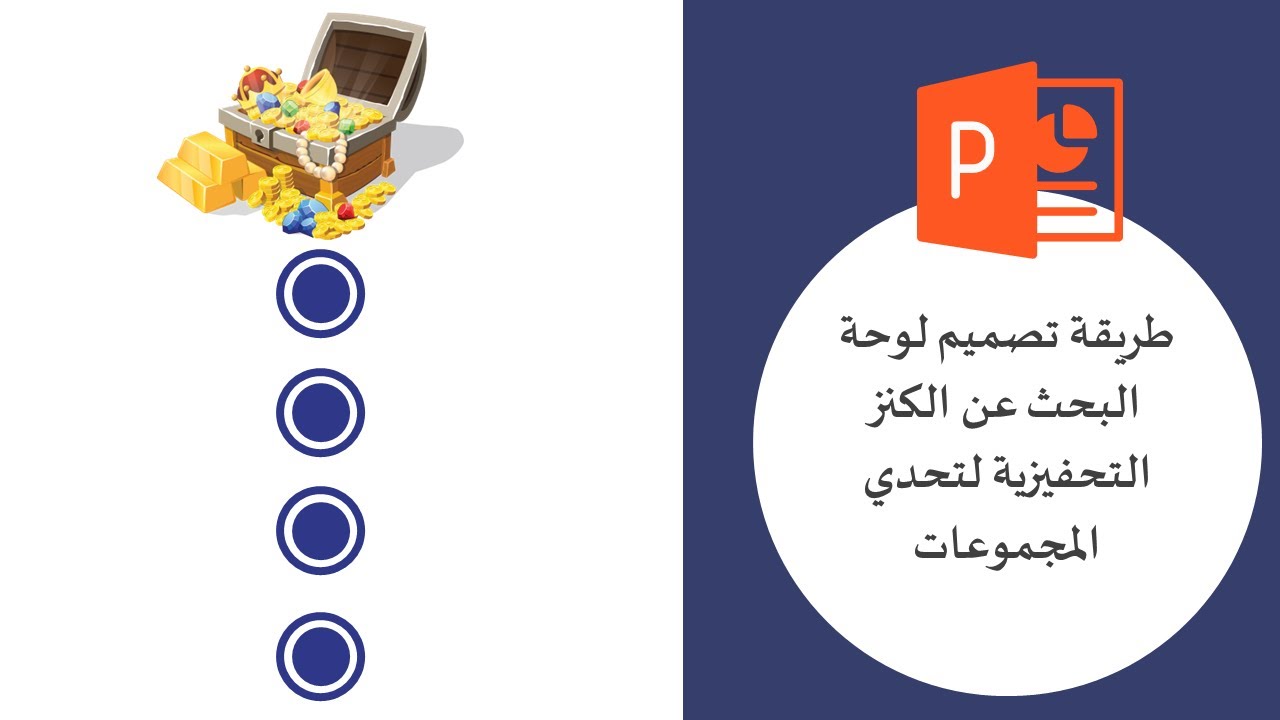 طريقة تصميم لوحة تحفيزية باستخدام البوربوينت - تحدي المجموعات - البحث عن الكنز - PowerPoint
