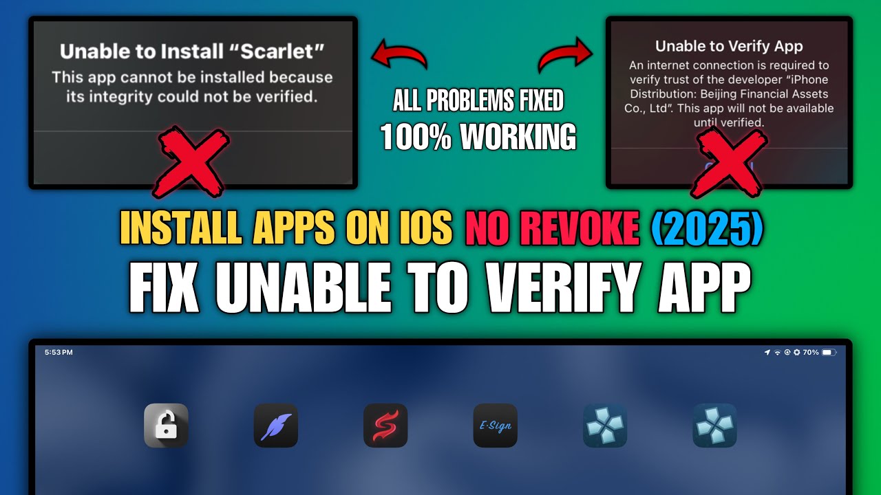 NEW NO REVOKE Install Esign Scarlet 2025 | Fix Unable to Verify problem | Install apps on iOS