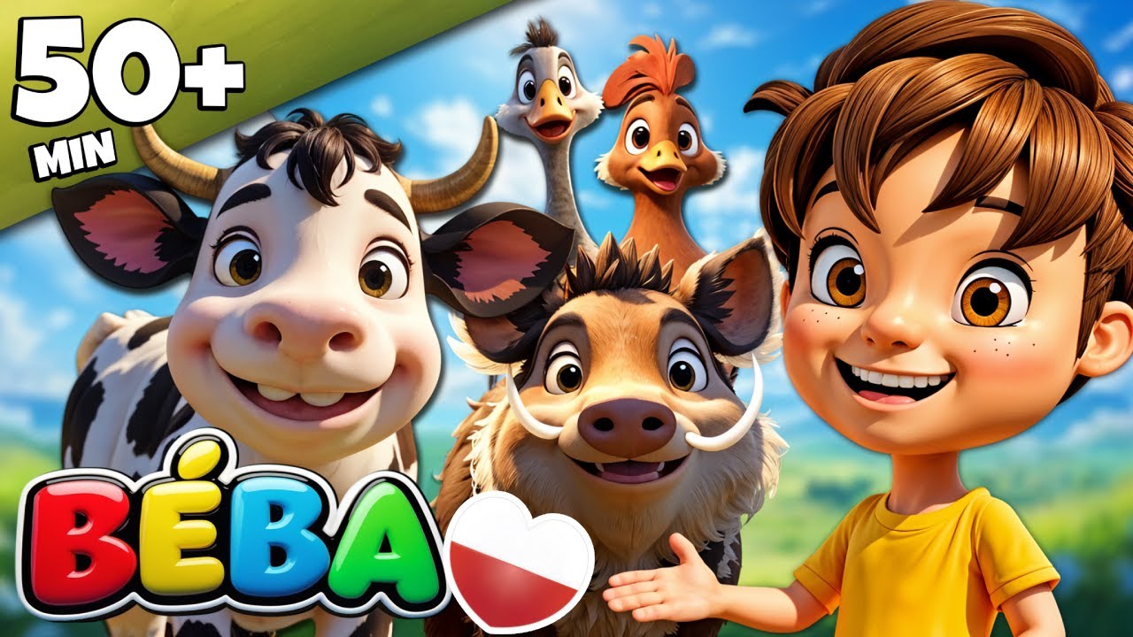 🐄ŚWIAT ZWIERZĄT🐾|🎵 Więcej piosenek dla dzieci po polsku | 50+ MIN | B&Eacute;BA