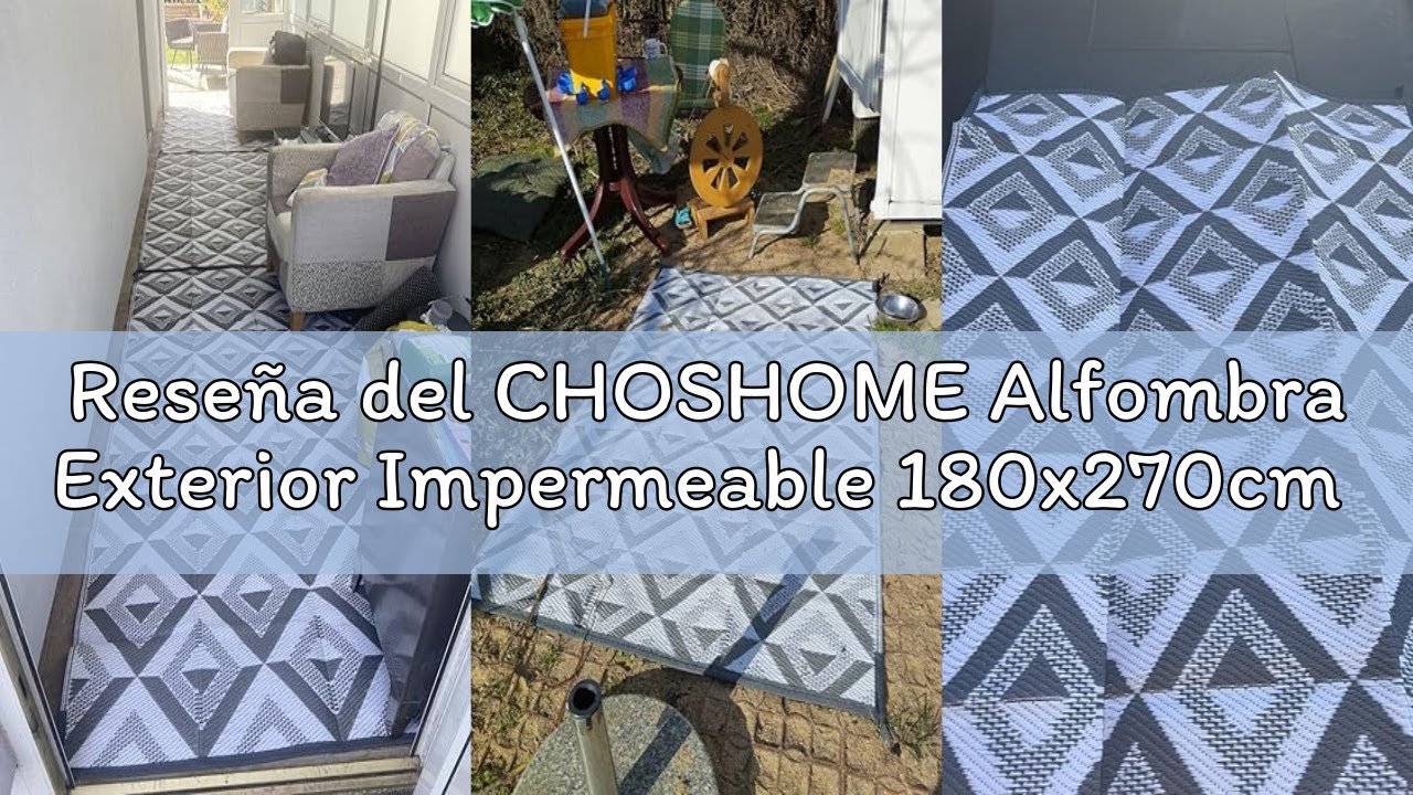 Reseña del CHOSHOME Alfombra Exterior Impermeable 180x270cm Reversible UV Resistentes para Jardín Pa