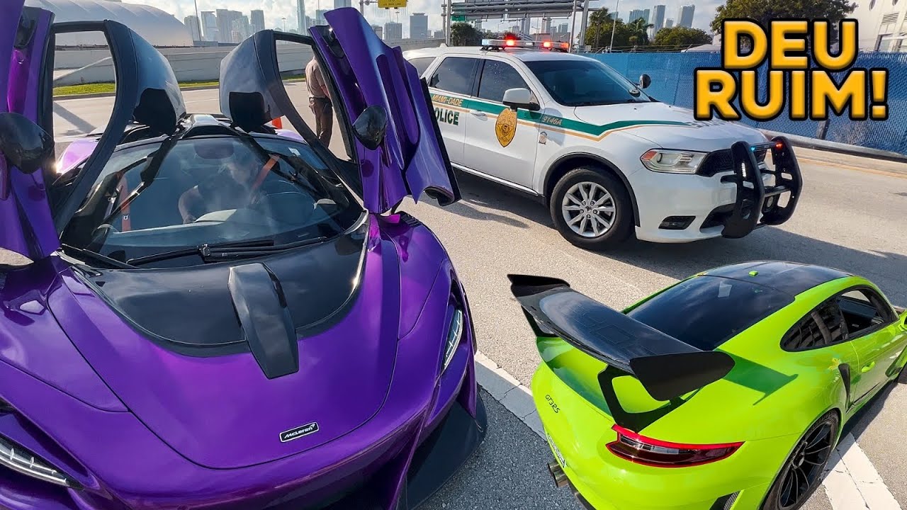 POLÍCIA NOS EXPULSOU DE MIAMI * VLOG DO DIA DE PORSCHE 911 GT3 RS E MCLAREN 720S NOVITEC N-LARGO *