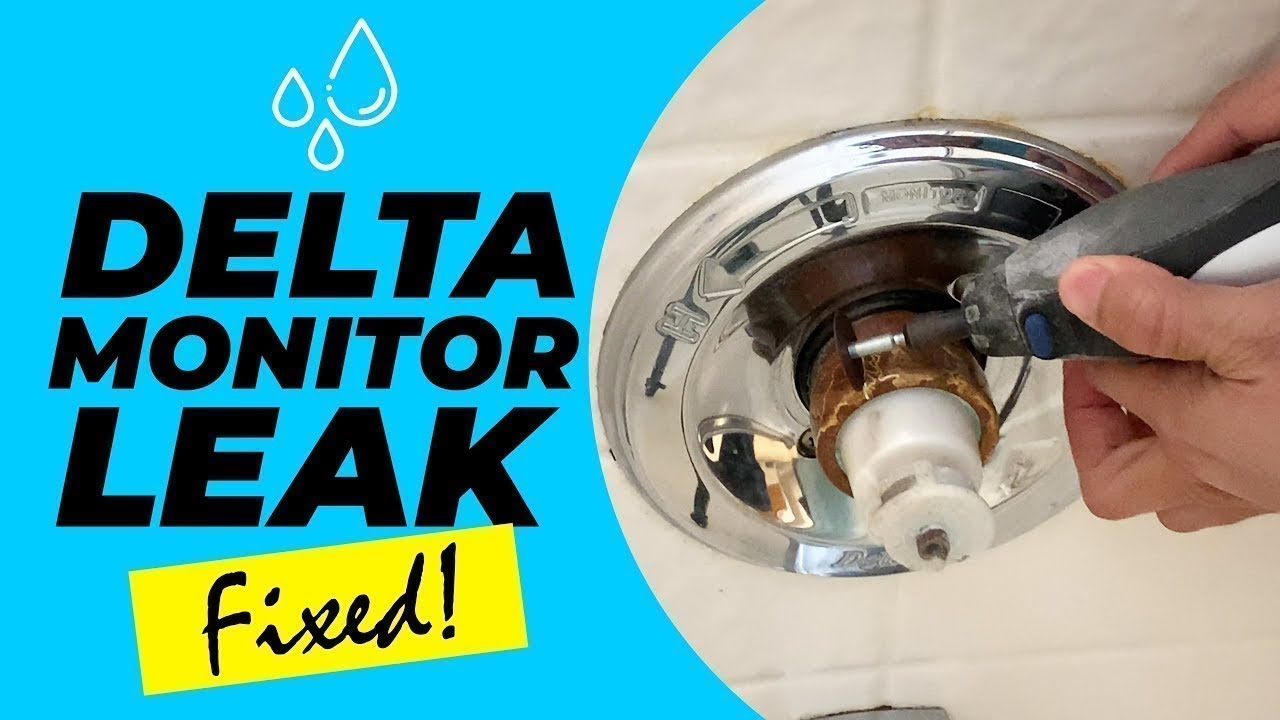 Устранение протечки в душевом смесителе Delta Monitor 1400 с картриджем [Как починить протекающий...