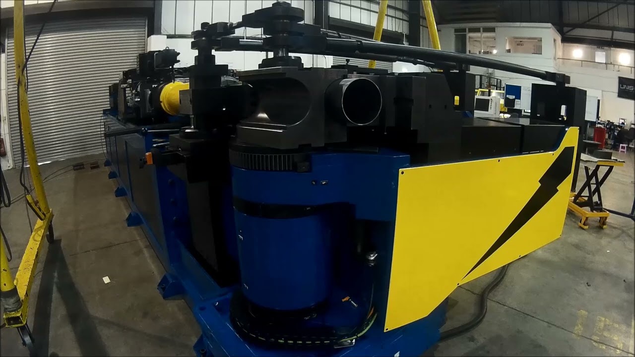The Unison 130mm tube bending machine in action.