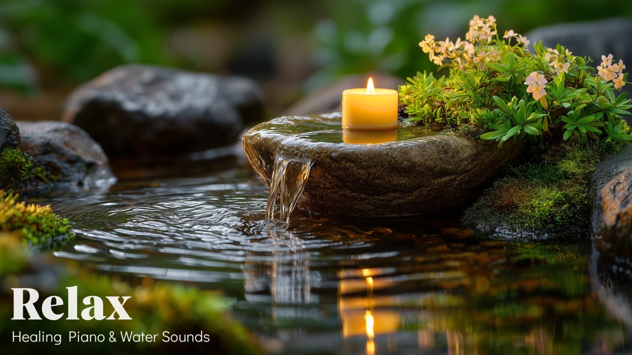 Japanese Garden Water Sounds & Healing Music 🌿 Best For Deep Sleep, Calm Mind & Meditation