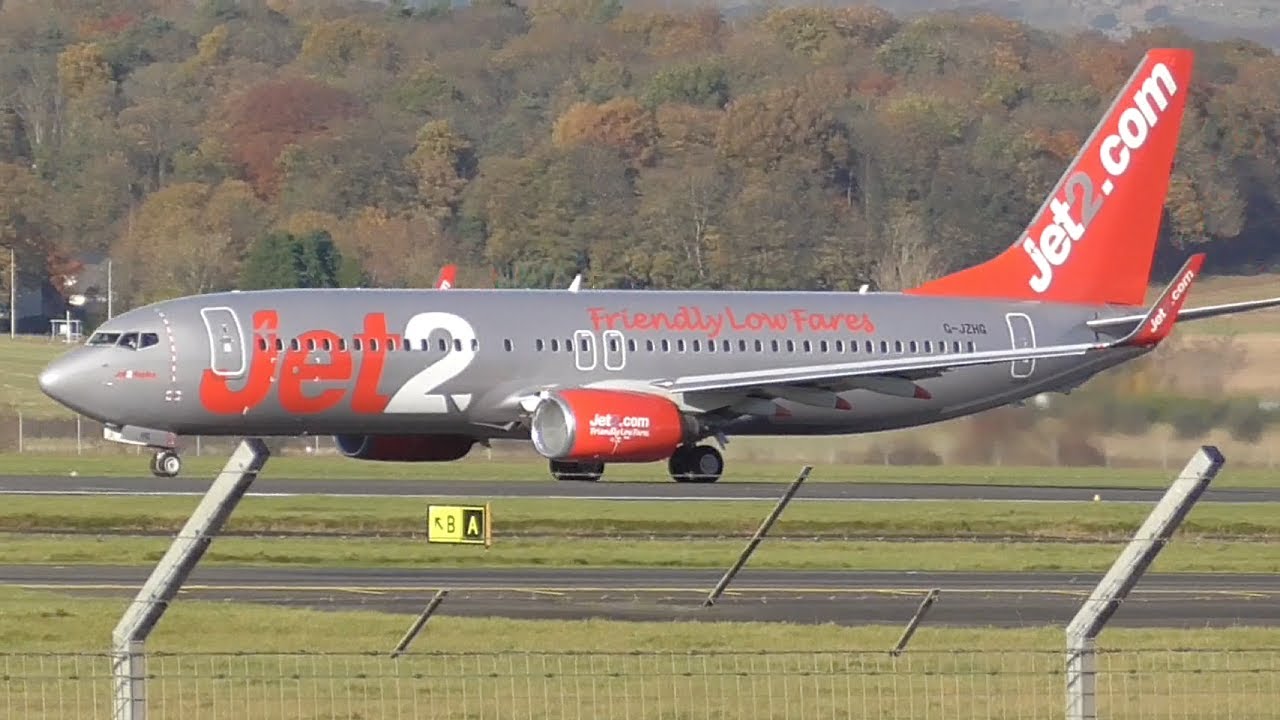 Jet2 737-800 Sunny Takeoff From Glasgow Airport | GLA Airport | JSM Aviation