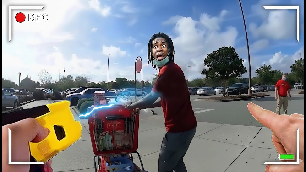 No-Nonsense Cops Surprise a Shoplifter Caught Stealing an ENTIRE Cart LIVE