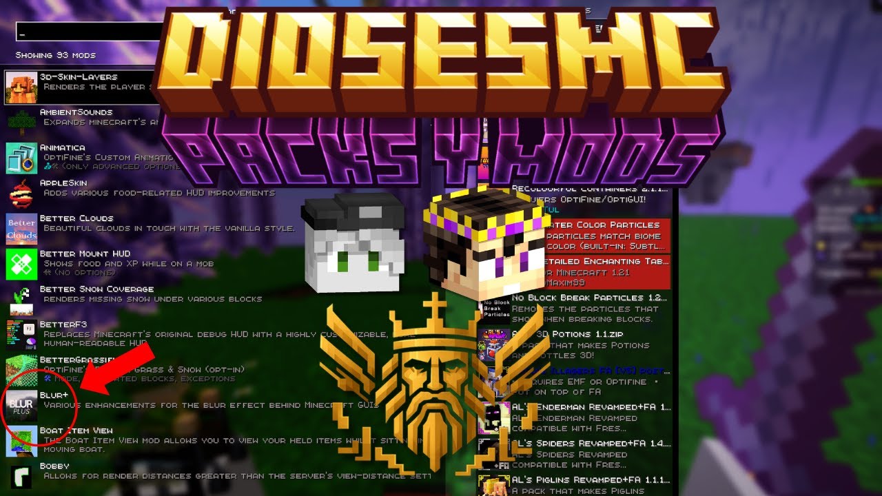 MODS Y PACKS QUE USO EN EL SERVER DE VEGETTA Y WILLY (DiosesMC) ⭐
