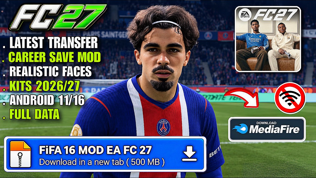 ОБНОВЛЕНИЕ! FIFA 16 MOD EA FC 27 на Android оффлайн | Режим карьеры + все турниры, HD-графика
