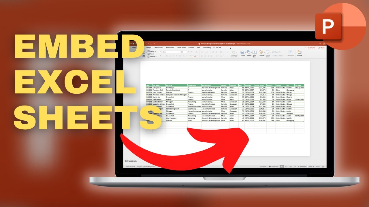 Как вставлять и редактировать данные Excel в PowerPoint — PowerPoint для Mac