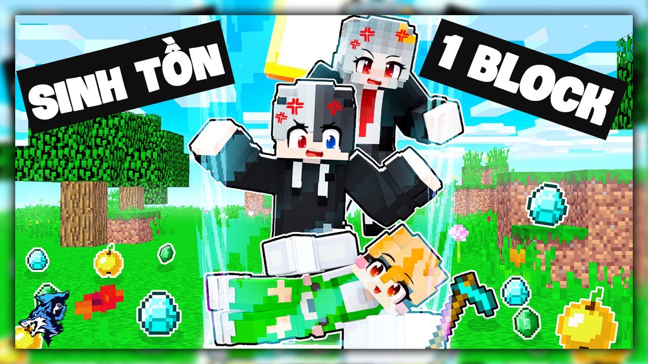 Minecraft Nhưng Sinh Tồn 1 Block Cùng Hero Team | Siro và Sammy Ức Chế Vì Diamond Hoe Của Kamui