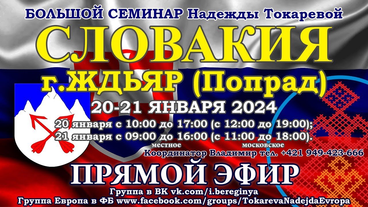 Надежда Токарева - 21.01.2024.Д-2_Большой семинар. Ждьяр. Прямой Эфир
