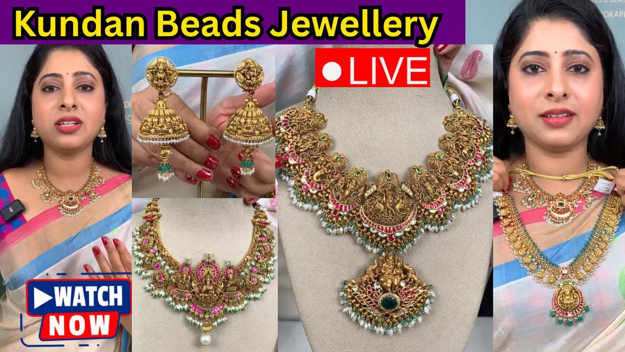 gold Long Haram | Kundan Beads Necklace | Gold Haram | Krishna Jewellers @brideessentials