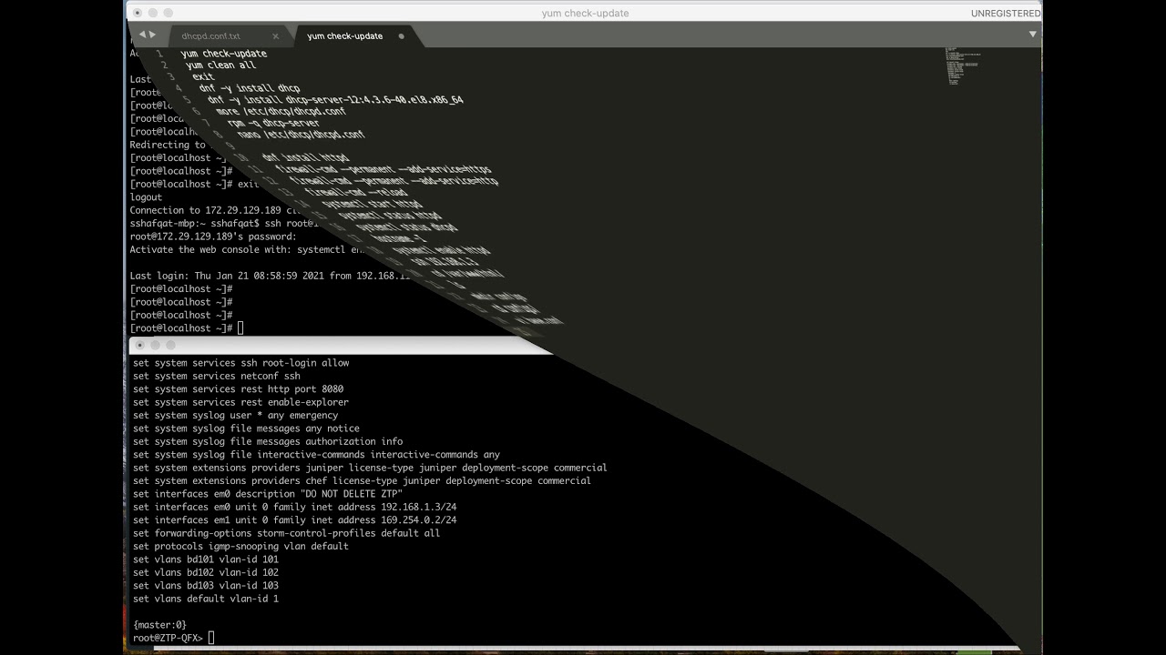 vQFX basic configuration automation