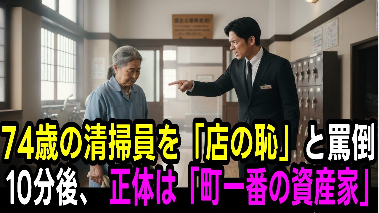 74歳の清掃員を「店の恥」と罵った32歳支配人→10分後, 老婆の正体が町一番の資産家と判明し絶句した衝撃の理由【感動する話】【朗読】