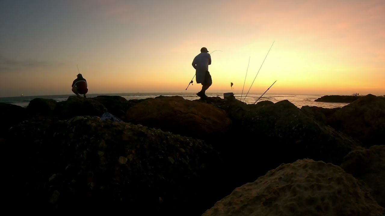 Ocean Fishing Sunset Time Lapse