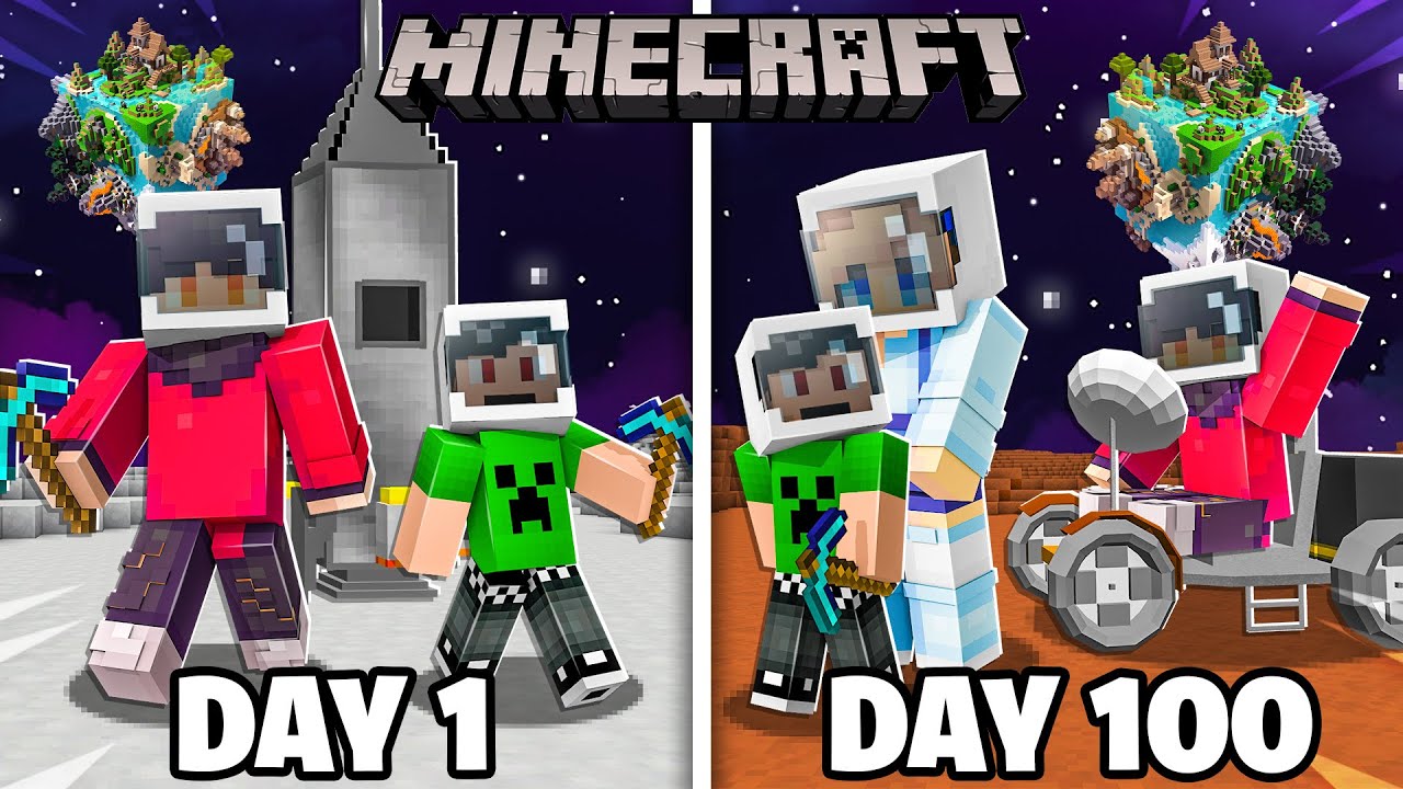 We Spent 100 Days in SPACE on Minecraft!