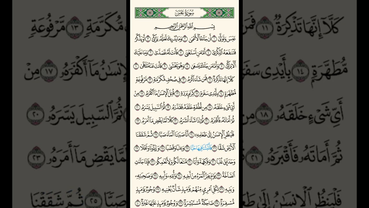 سورة عبس بصوت الشيخ بندر بليلة 