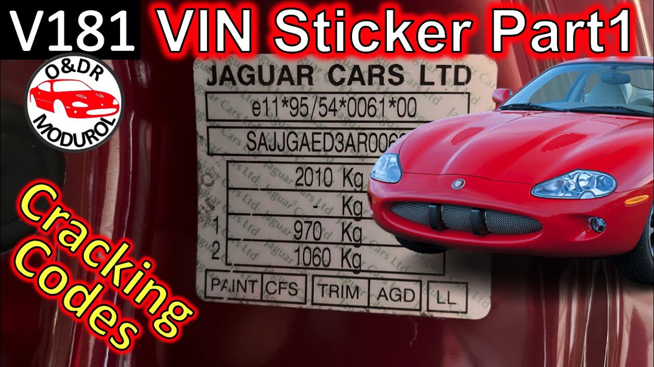 Jaguar XK8 VIN Sticker Secrets: Unlocking Your Car's History (Paint, Trim, Build Date) XKR / X100