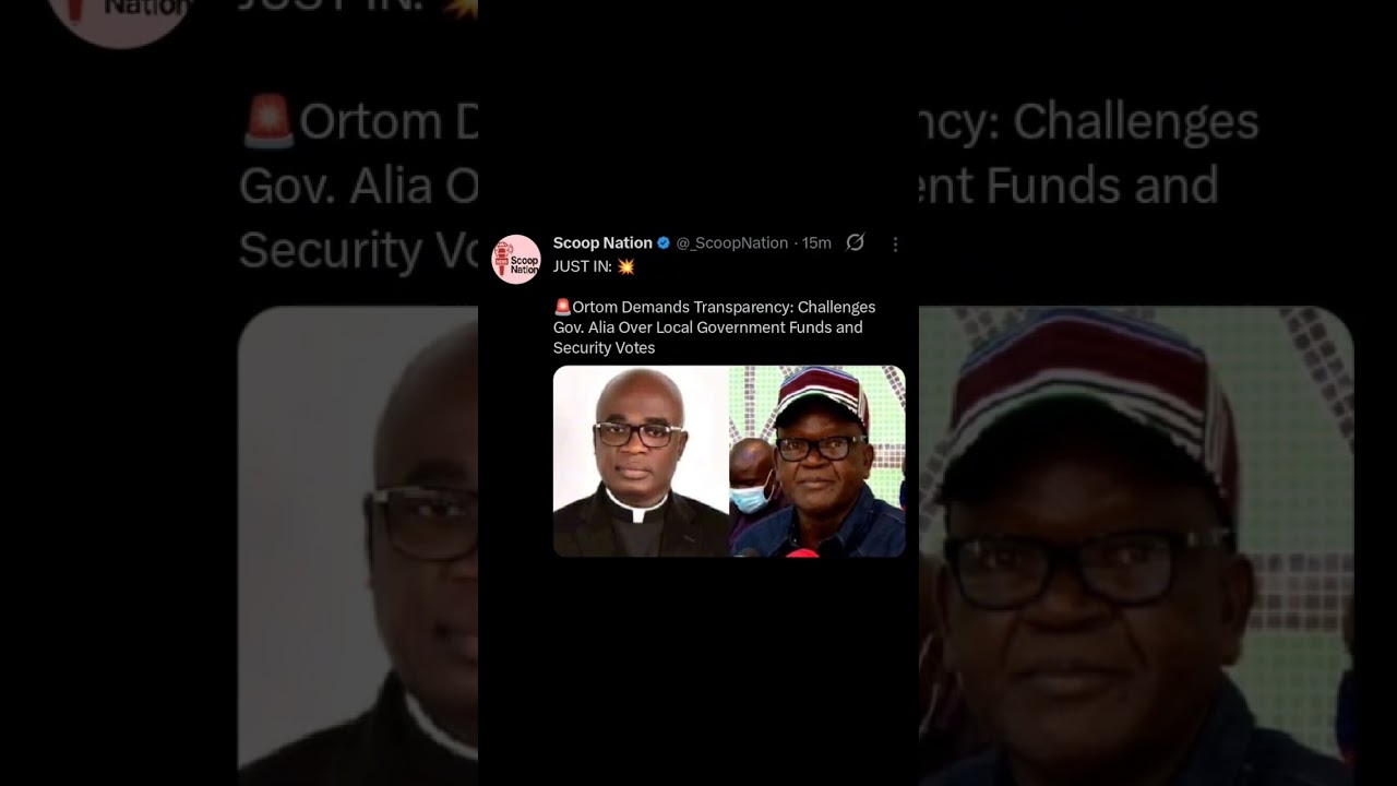 JUST IN: 💥🚨Ortom Demands Transparency: Challenges Gov. Alia Over Local Govt Funds and Security Votes