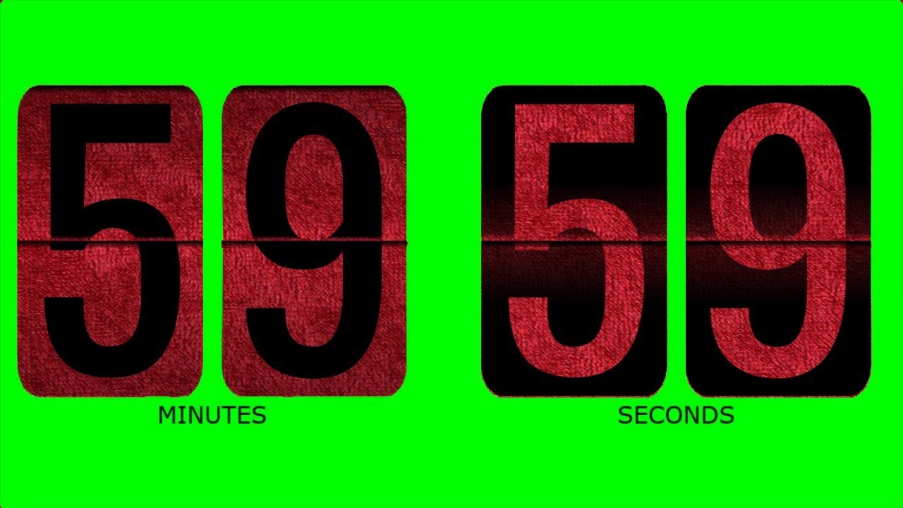 Red velvet flip  clock 60 Minute Timer   green screen!