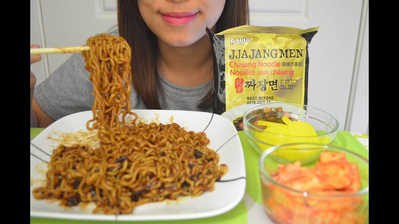 ASMR: Jajangmyeon - Korean Black Bean Noodles  ^_^ Eating Sounds