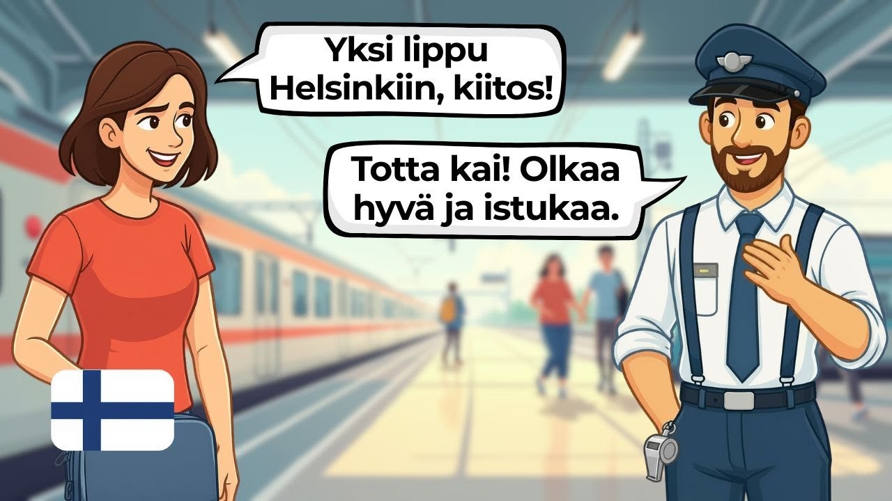 Простые финские разговоры | Диалоги на железнодорожной станции