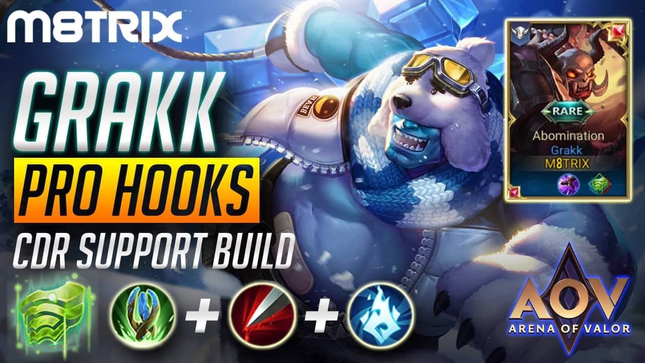 BEST GRAKK PRO HOOKS CDR SUPPORT BUILD AND GAMEPLAY | AoV | 傳說對決 | RoV | Liên Quân Mobile