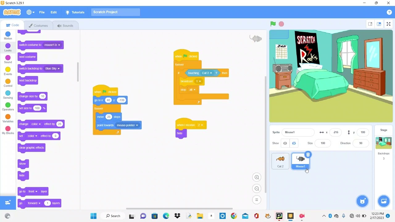 How to make a simple Tom and Jerry game on scratch (Easy)