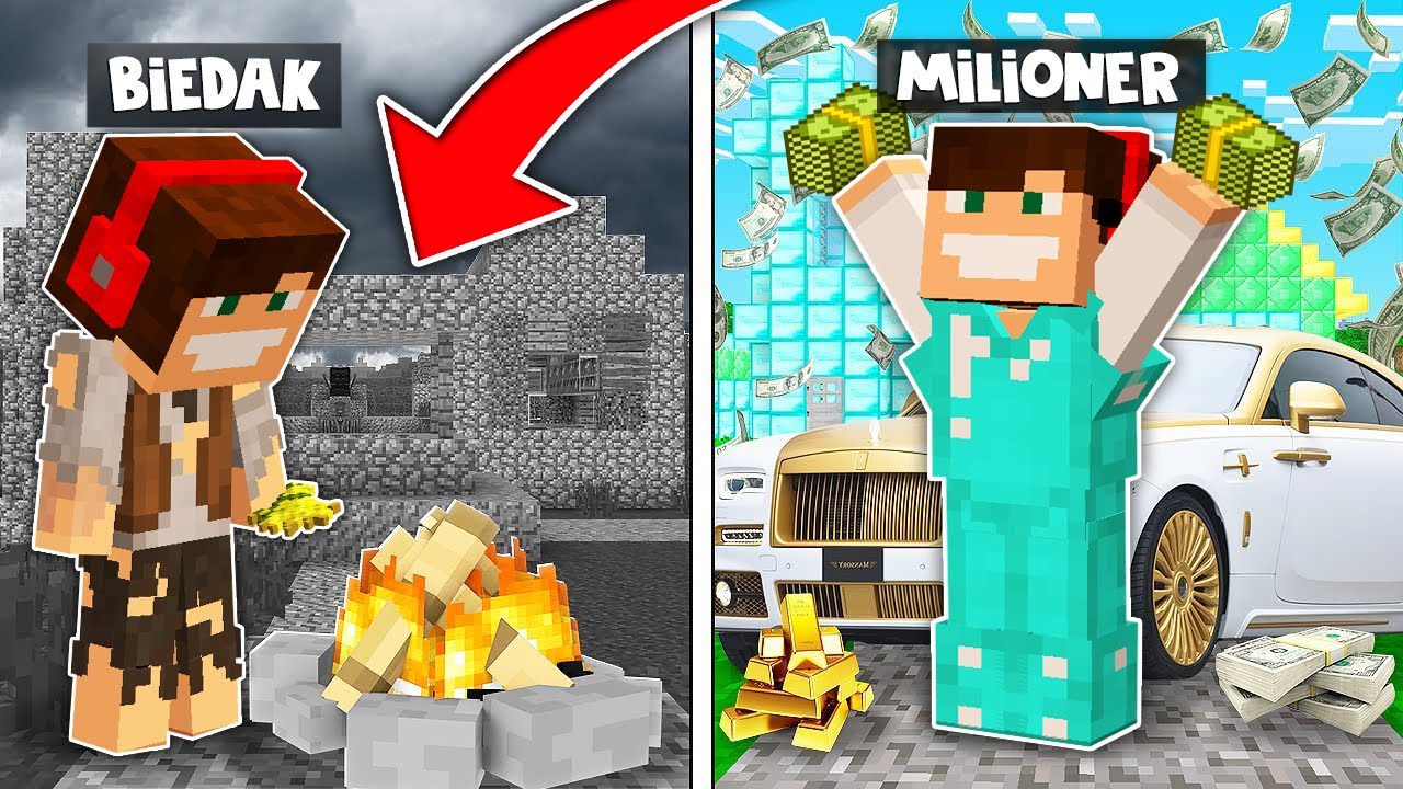 GPLAY BIEDAK Z 1$ vs GPLAY MILIONER Z 1000000$ W MINECRAFT?! GPLAY & LUMI