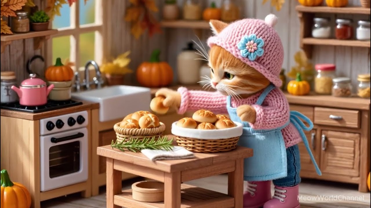 Mama Cat & Puppy's Cozy Fall Routine 🍂 | Autumn Morning Together