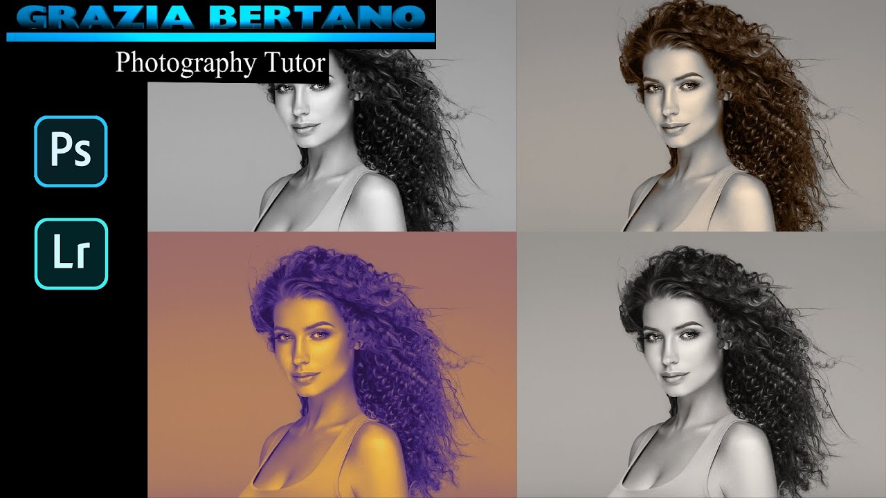 Utilizzare MAPPA SFUMATURA di Photoshop su un ritratto monocolore e DUOTONE